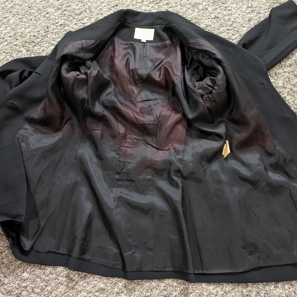 Vintage Alberto Makali Black Lace Up Back Button Up Front Suit Dress Jacket 8 - Picture 8 of 9